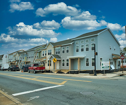 Homes being built in Milford, Delaware.