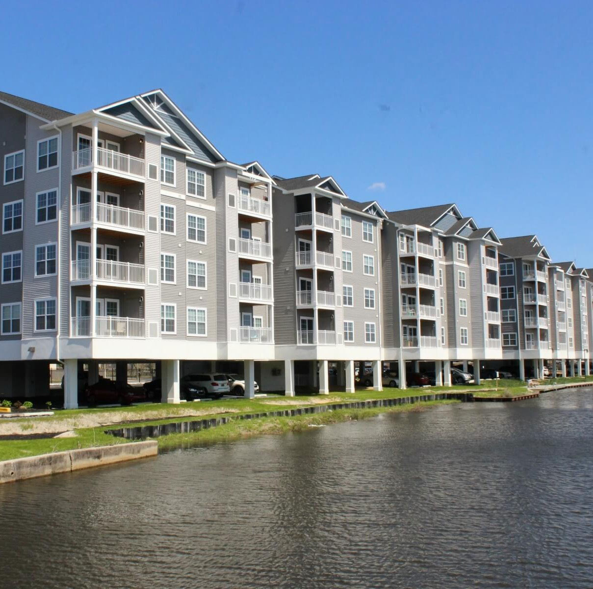 Homes located on the water in Seaford, Delaware.