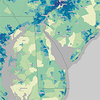 View of Delaware from a satellite.